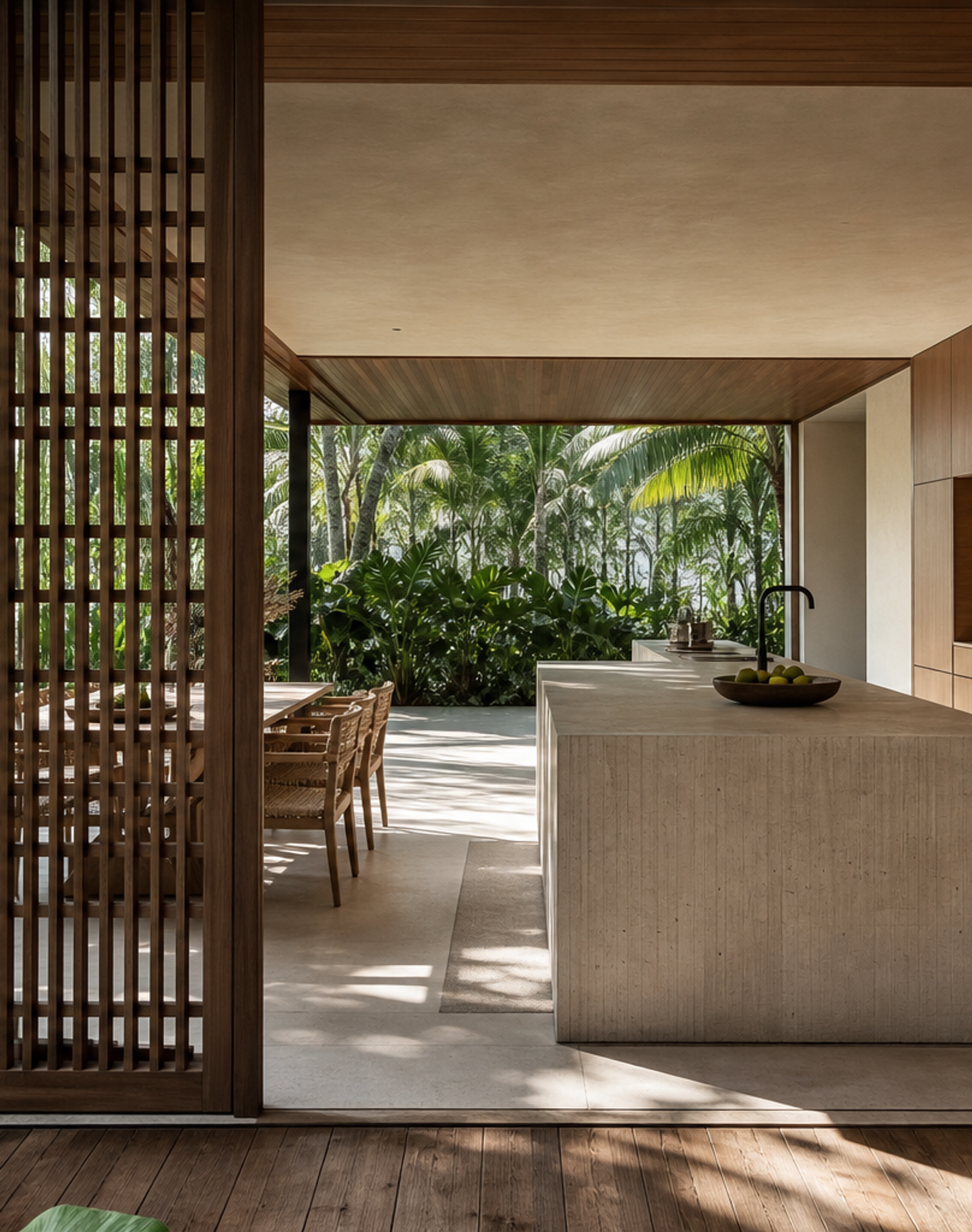 Fadior Riviera Kitchen Suite with Chromatic Service Spine — interior room context showing cabinet integration
