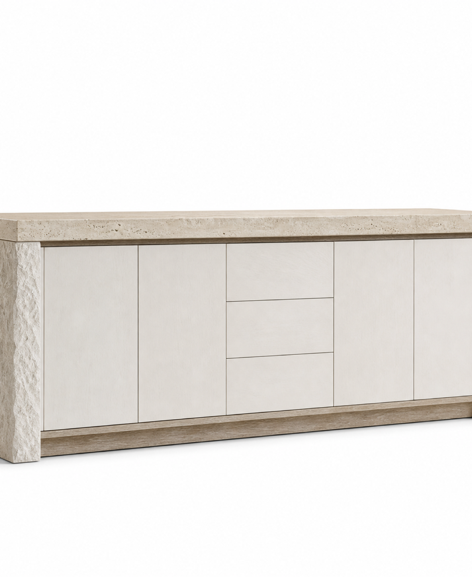 Fadior Vantage Outdoor Kitchen Suite with Limestone Tide Service Run — 304 stainless steel outdoor kitchen system, front view