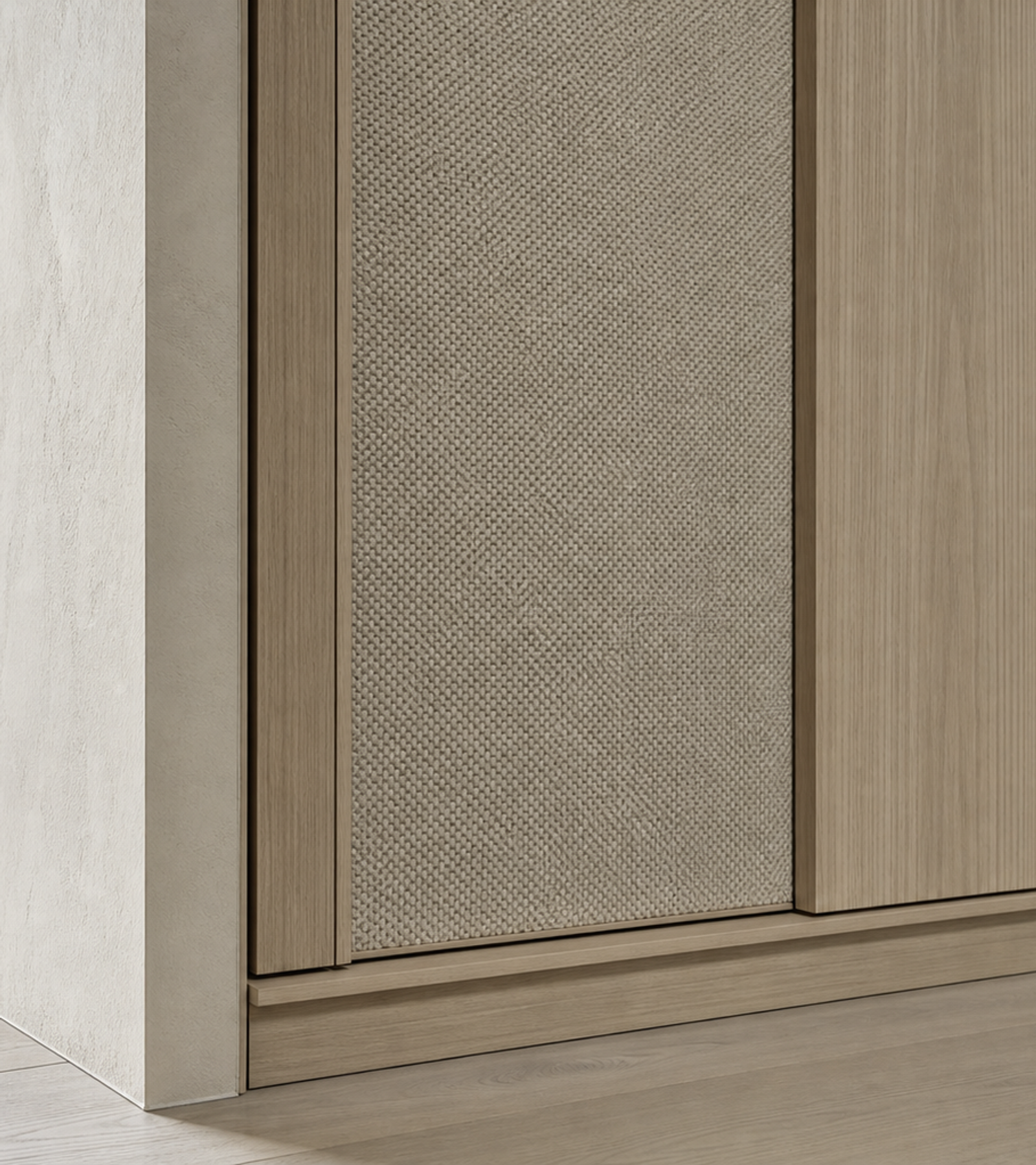 Fadior Voyage Wardrobe Suite with Copenhagen Loft Pocket Wall — close-up of stainless steel finish and hardware detail