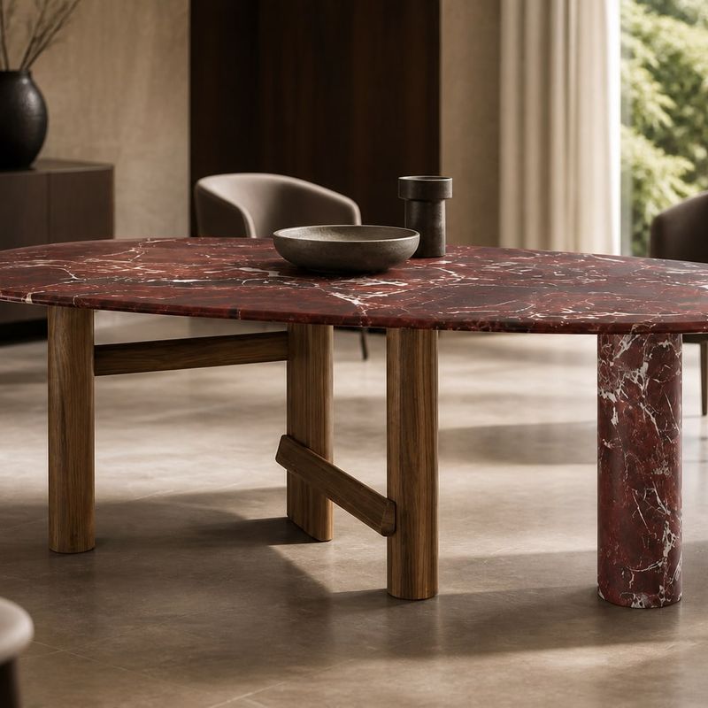 Marble Dining Table (DT-010) styled in a FADIOR HOME interior setting