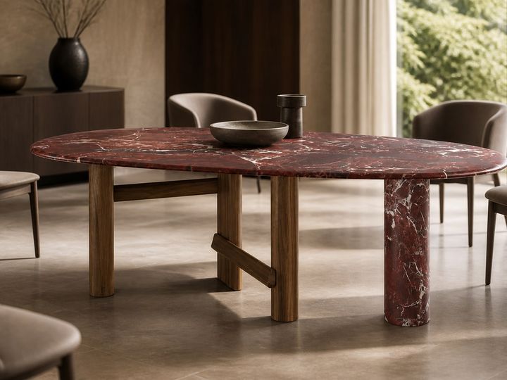 Marble Dining Table 2000 × 970 × 750H styled in a FADIOR HOME interior setting