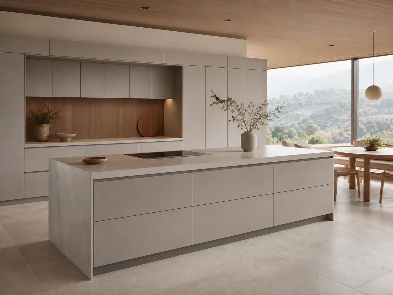 Fadior Meridian Induction Island Vent Spine — 304 stainless steel kitchen system, front view