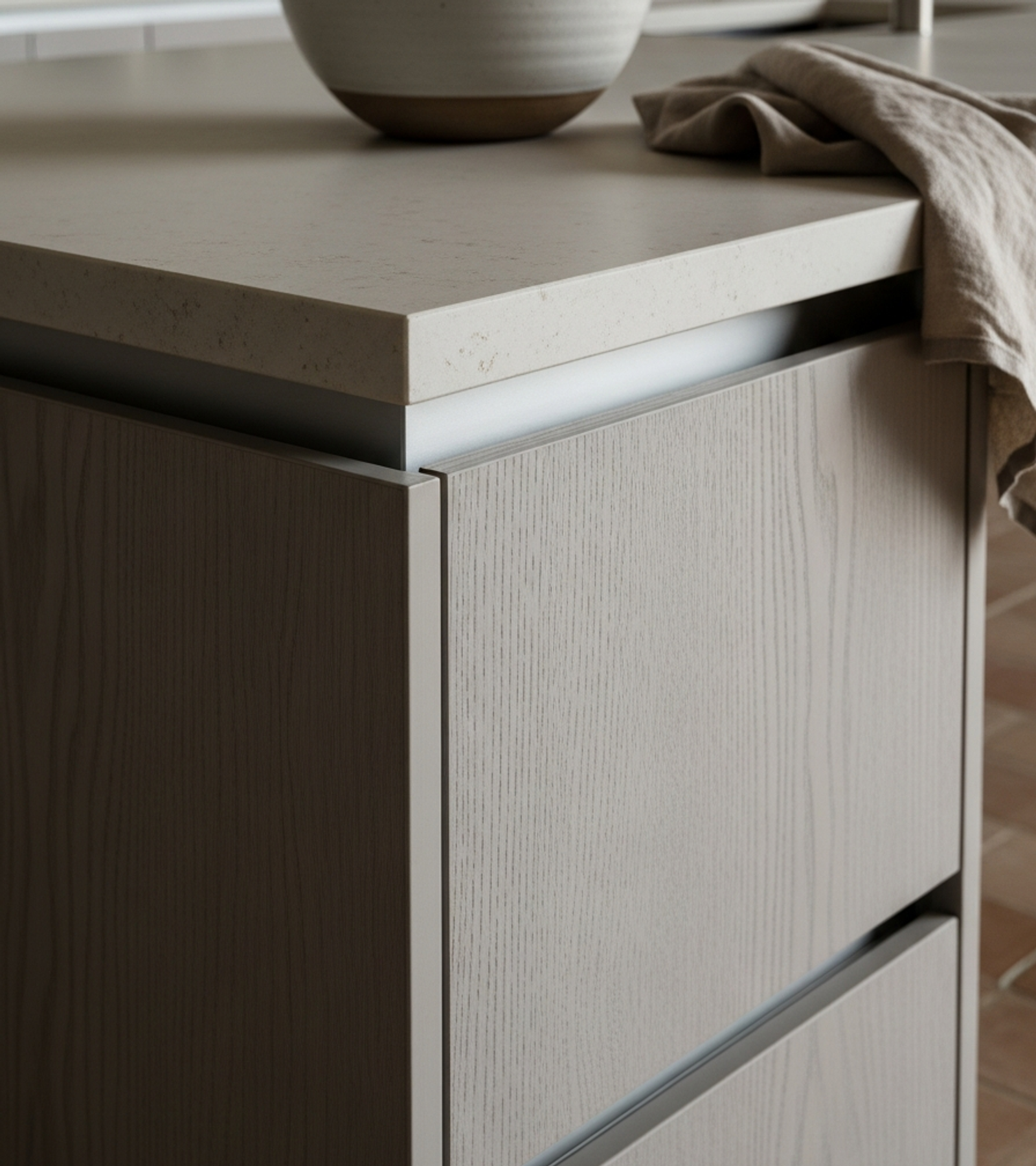 Fadior Abyss Kitchen Suite — close-up of stainless steel finish and hardware detail