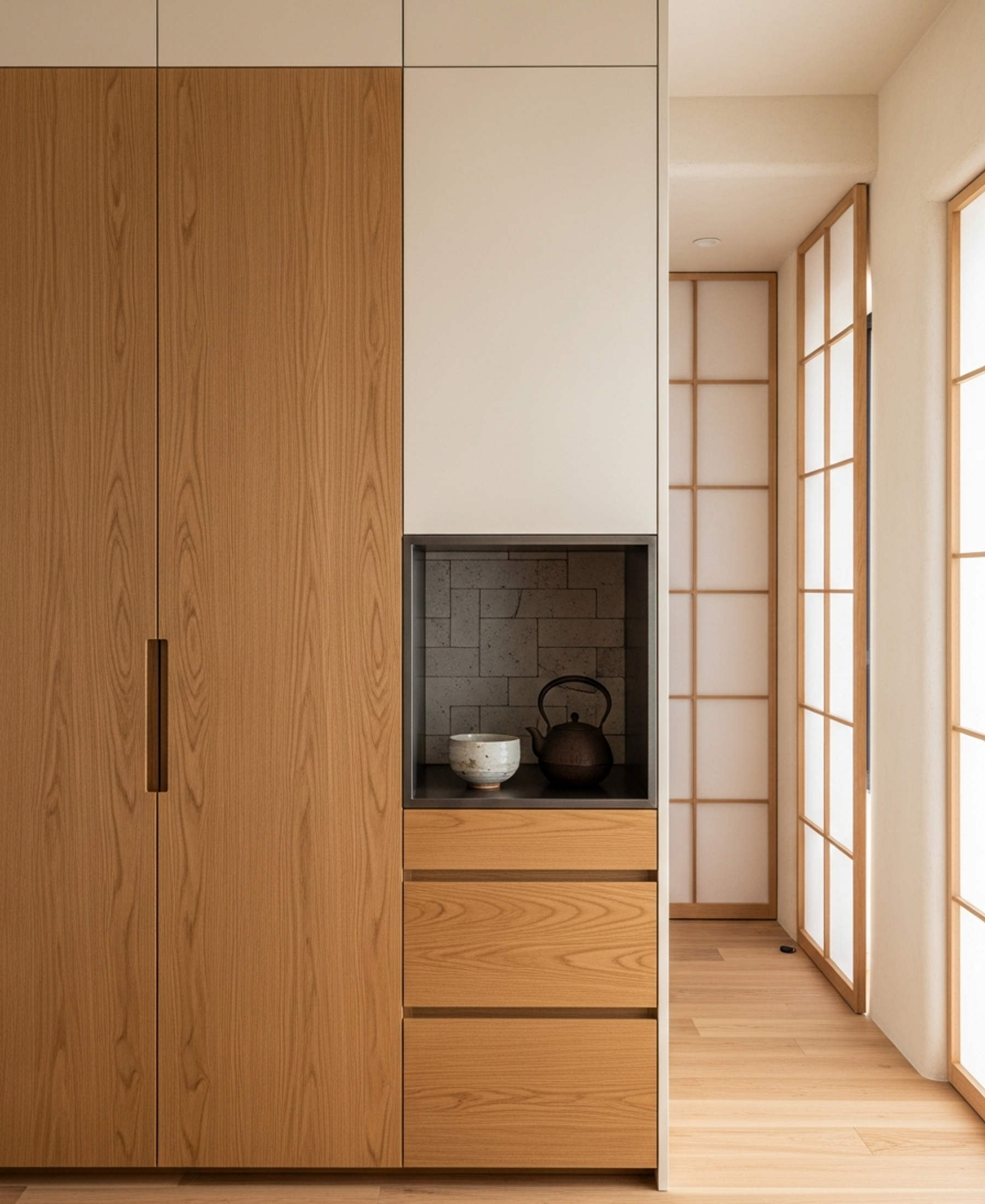 Fadior Brera Wardrobe Suite — 304 stainless steel wardrobe system, front view