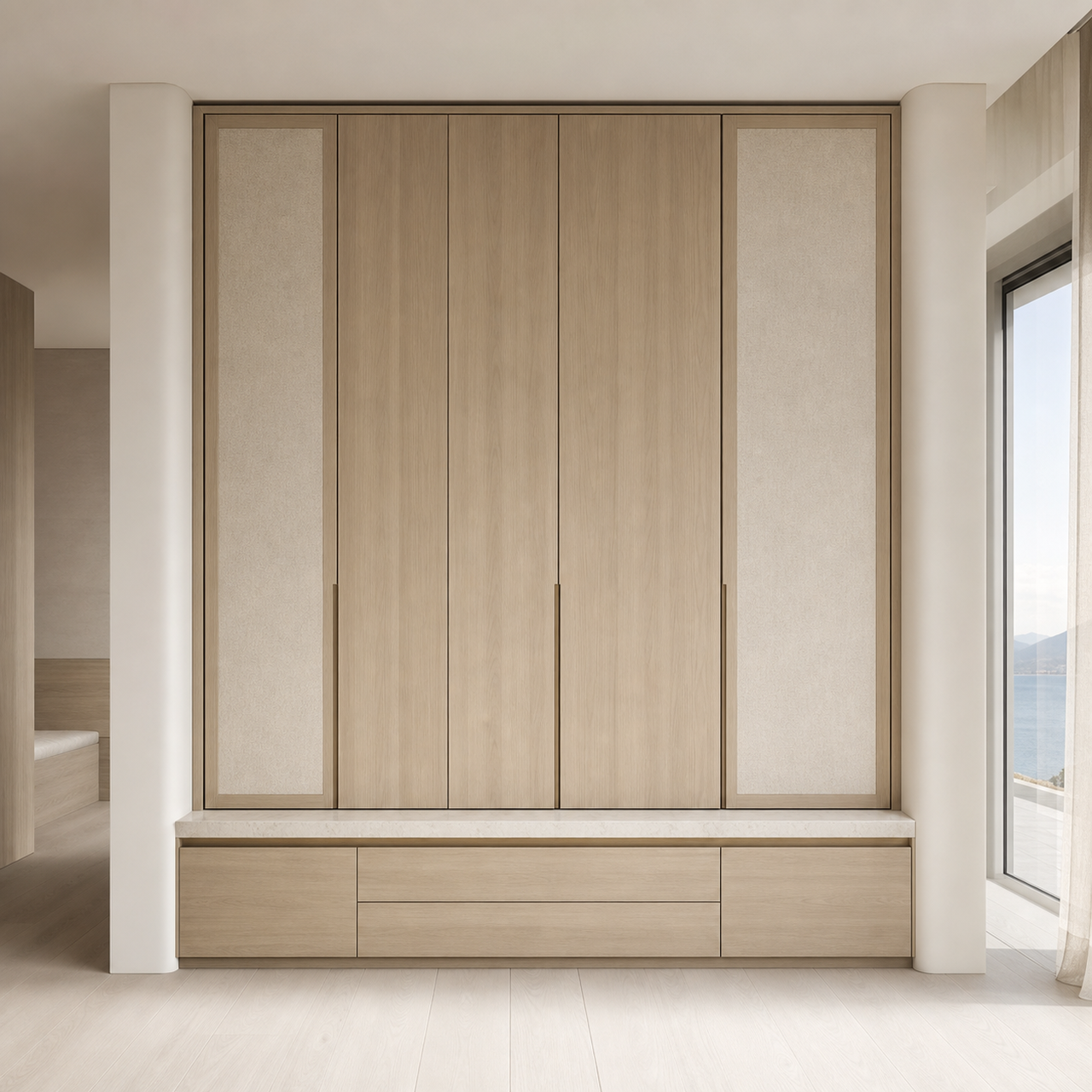 Fadior Voyage Wardrobe Suite with Quartz Valet Packing Gallery — 304 stainless steel wardrobe system, front view