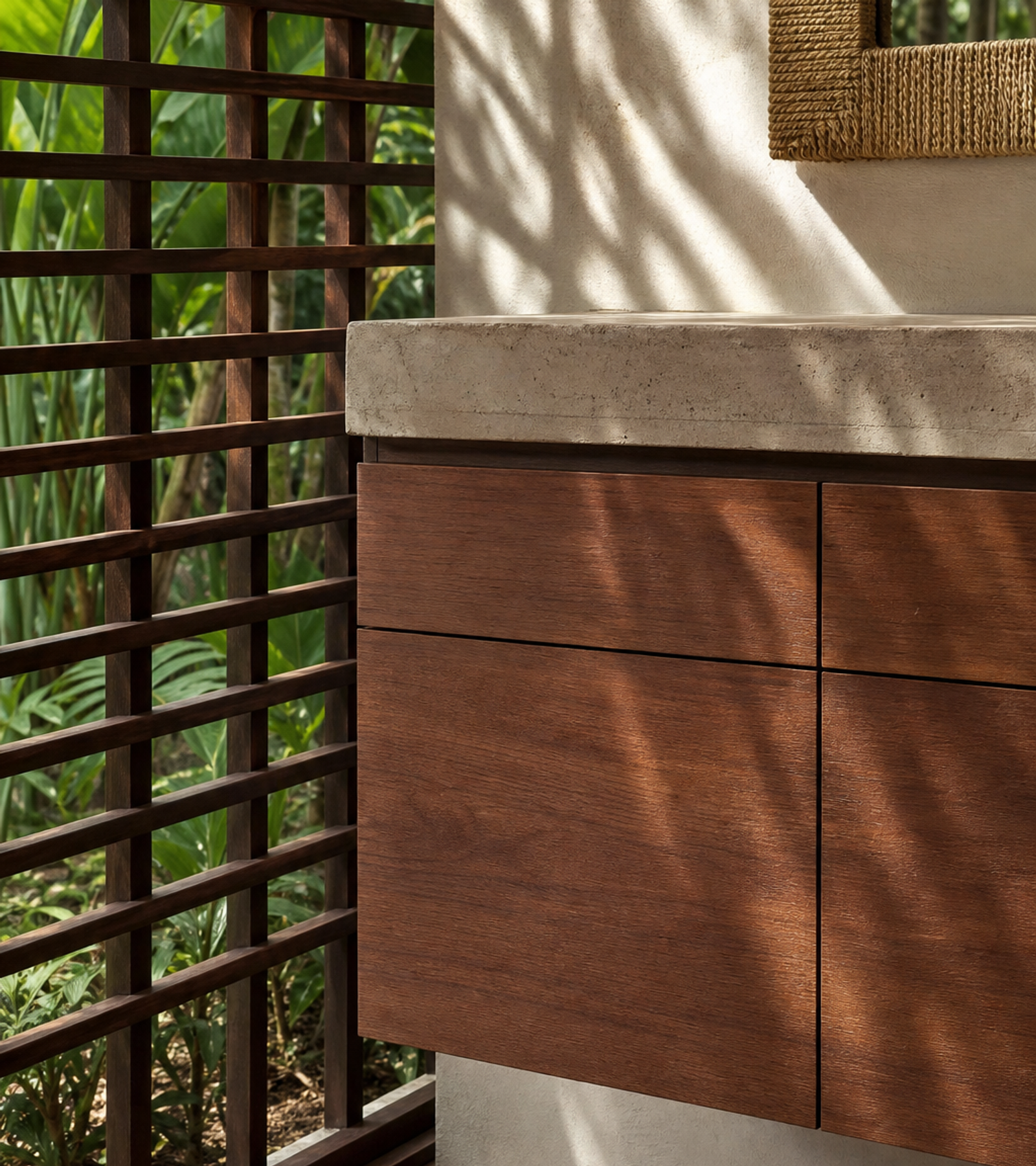 Fadior Ethereal Bath and Vanity Suite with Floating Veil Basin Wall — close-up of stainless steel finish and hardware detail