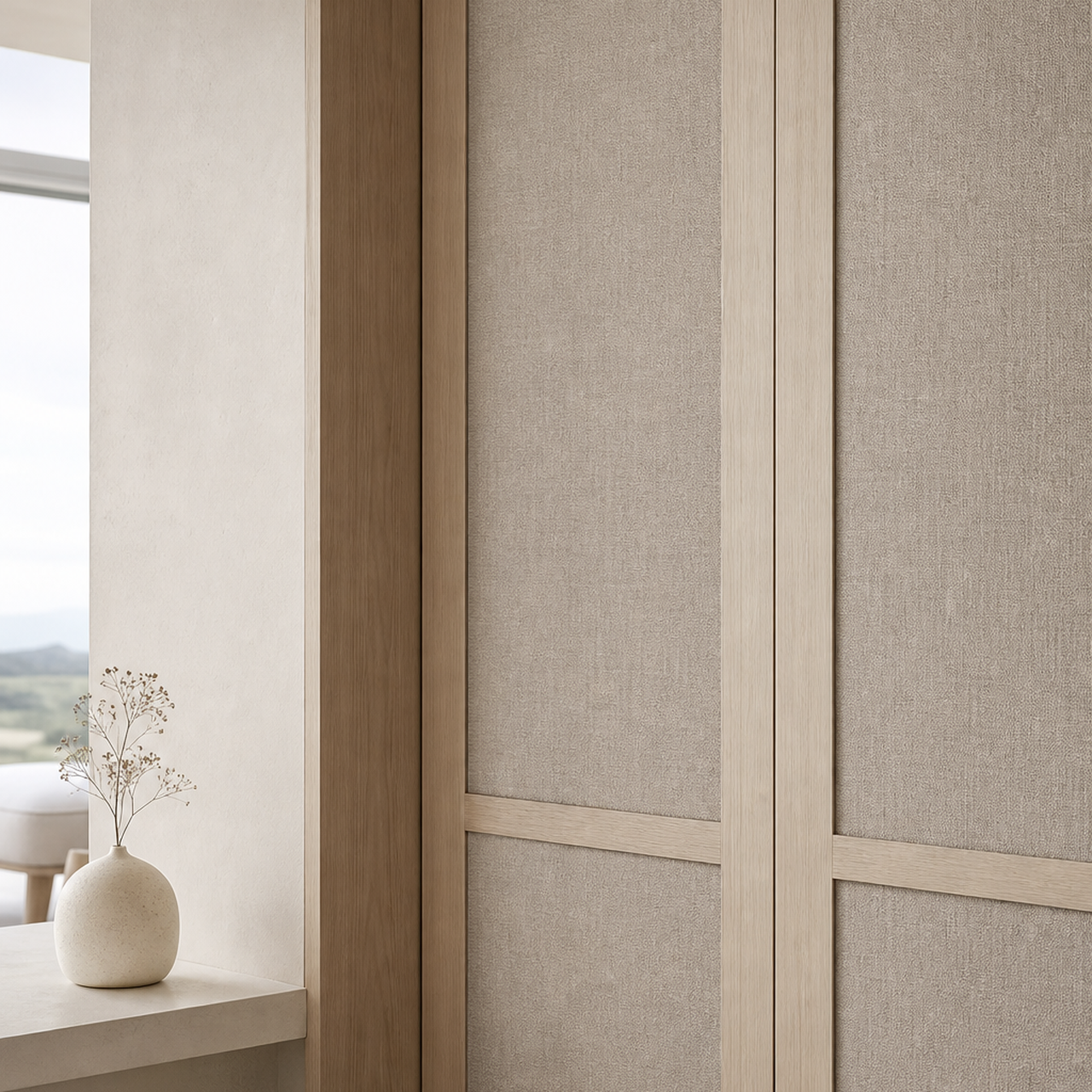 Fadior Radiance Wardrobe Suite with Canopy Linen Dressing Portal — close-up of stainless steel finish and hardware detail