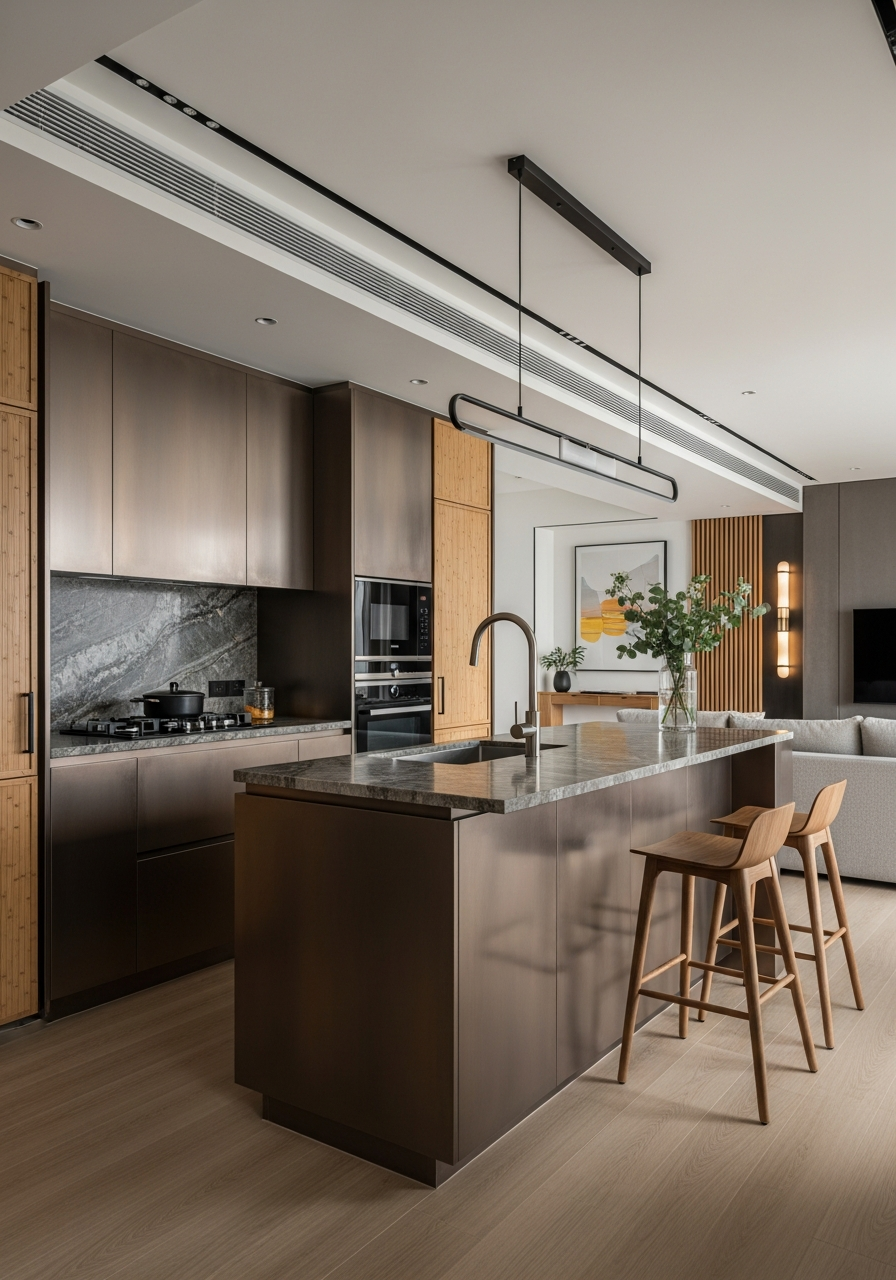 Fadior Taipei Xinyi Apartment — 304 stainless steel kitchen system, architectural view