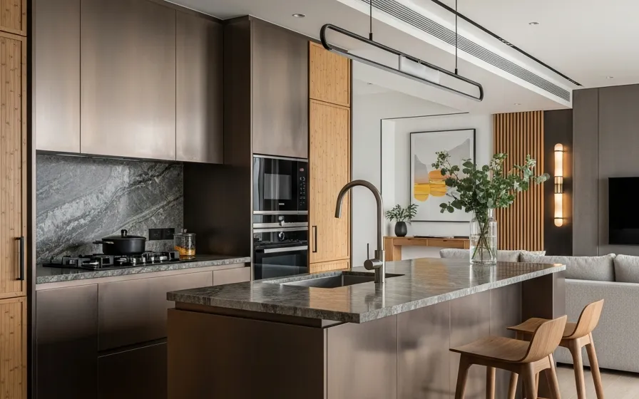 Fadior Taipei Xinyi Apartment — 304 stainless steel kitchen system, architectural view