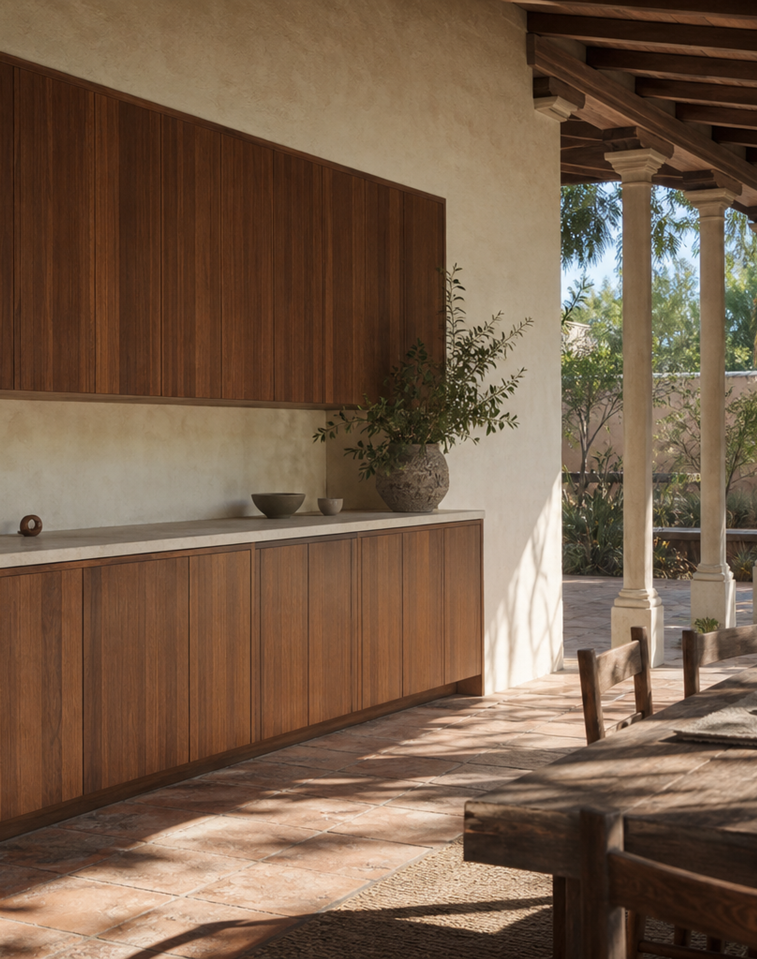 Fadior Atelier Kitchen Suite with Ipe Courtyard Breakfast Wall — lifestyle setting with natural light and residential styling