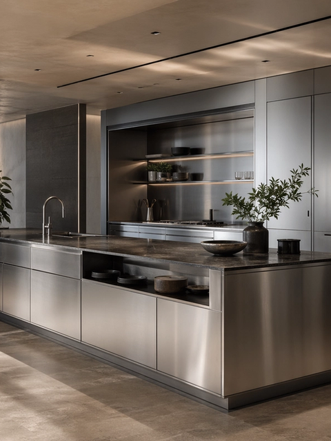 Fadior Abyss Kitchen Suite — 304 stainless steel kitchen system, front view