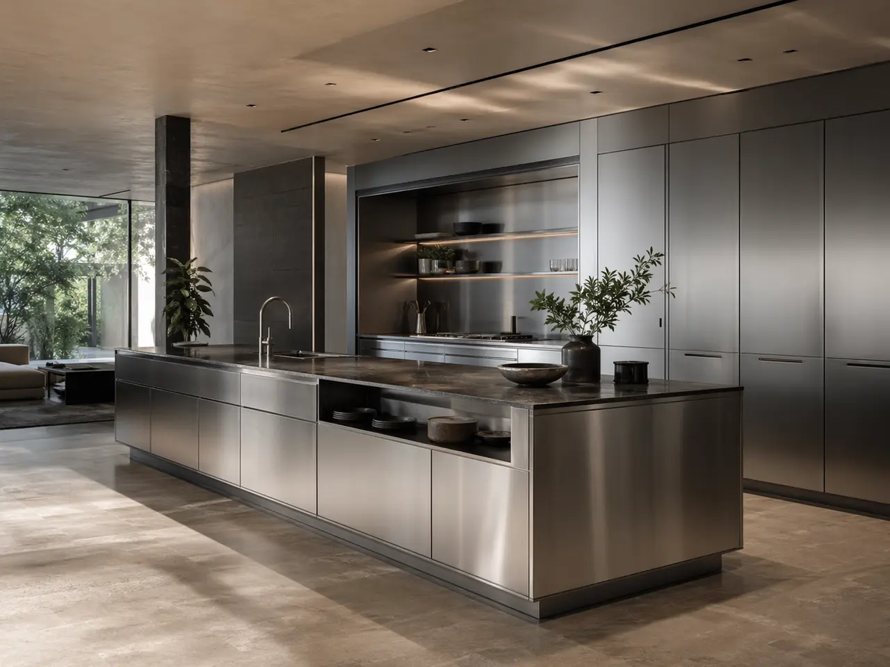 Fadior Abyss Kitchen Suite - custom 304 stainless steel kitchen cabinetry with residential finishes, storage planning, and daily workflow