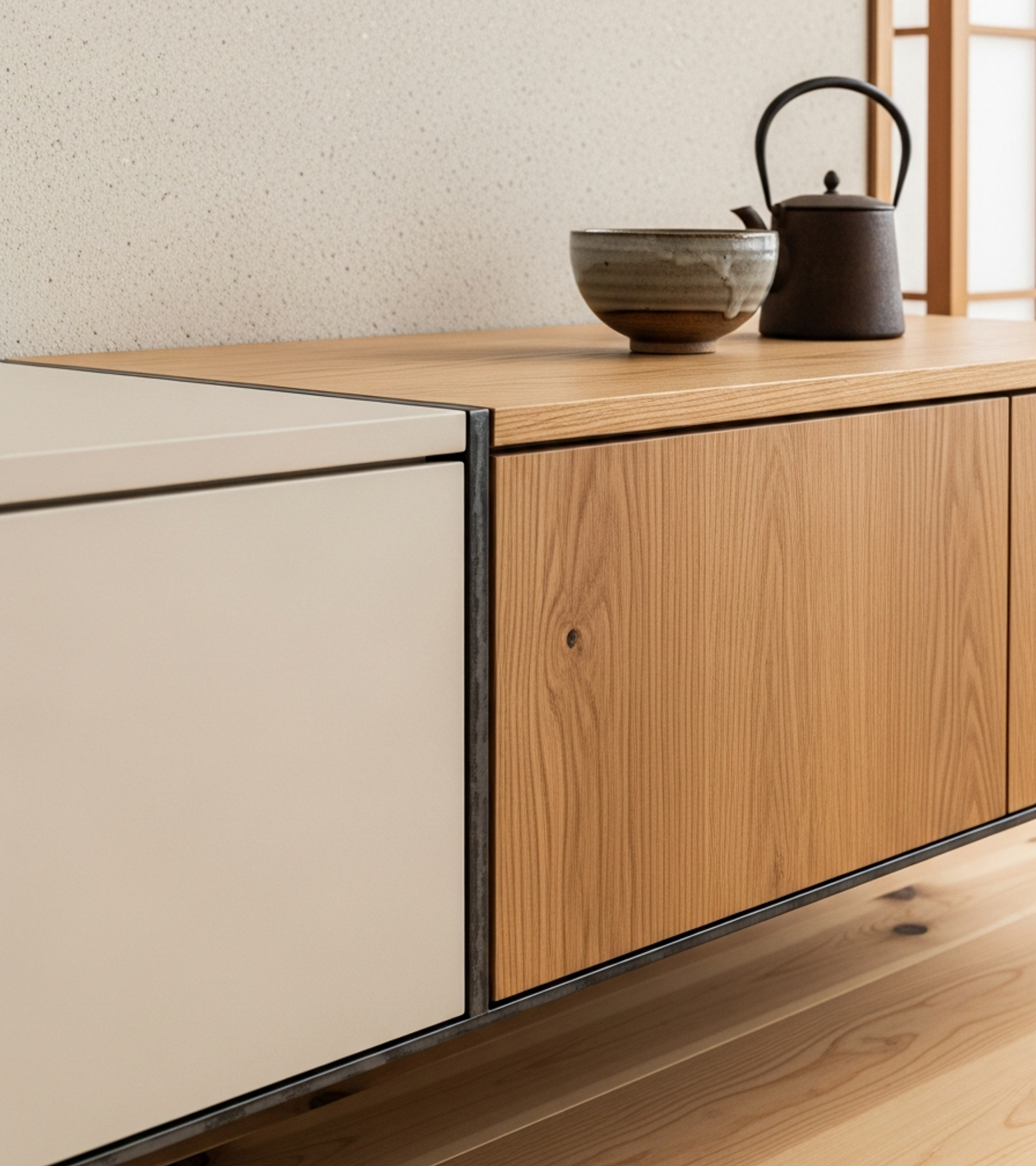 Fadior Essence Living Room Suite — close-up of stainless steel finish and hardware detail