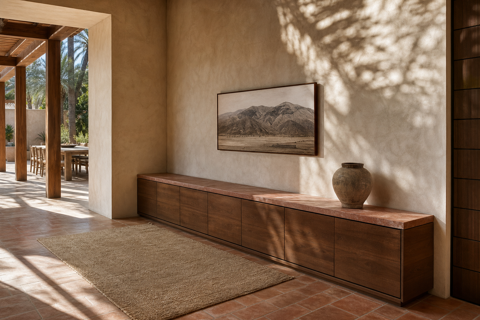 Fadior Ecliptic Entryway Suite with Shadowline Arrival Wall — 304 stainless steel entryway system, front view