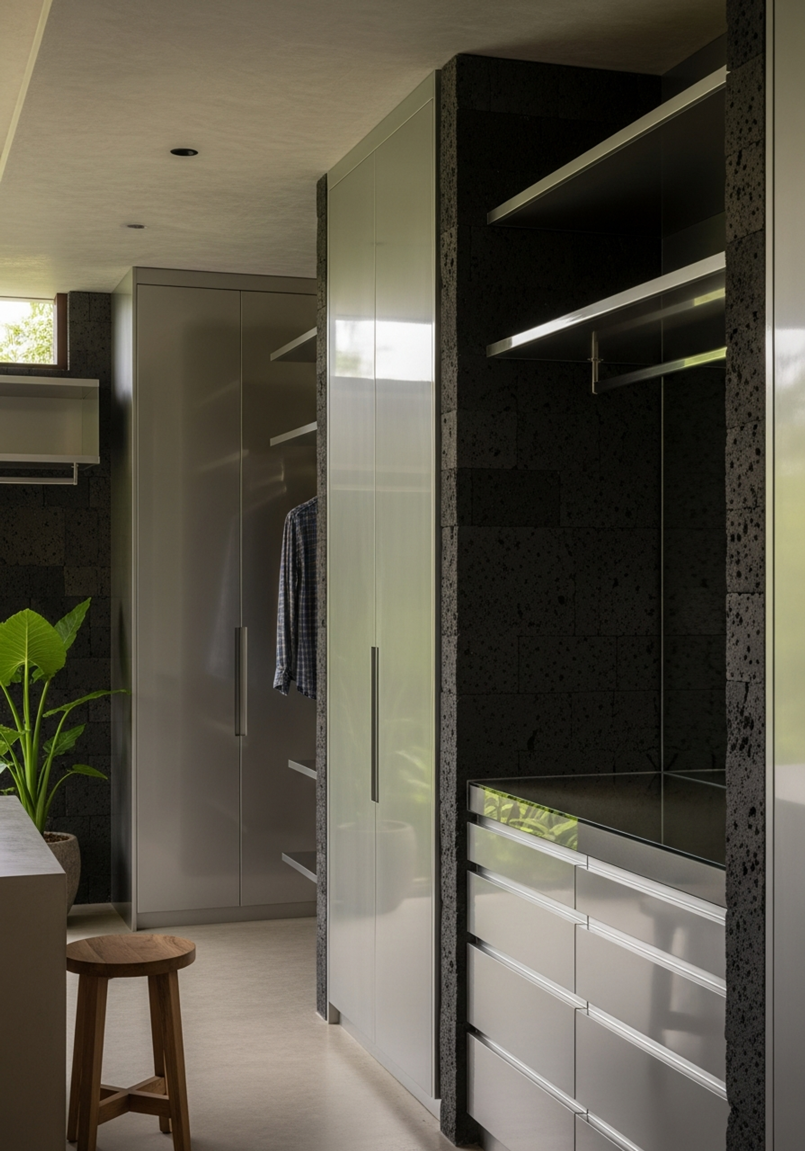 Fadior Ubud Tropical Villa — master wardrobe with stainless steel system