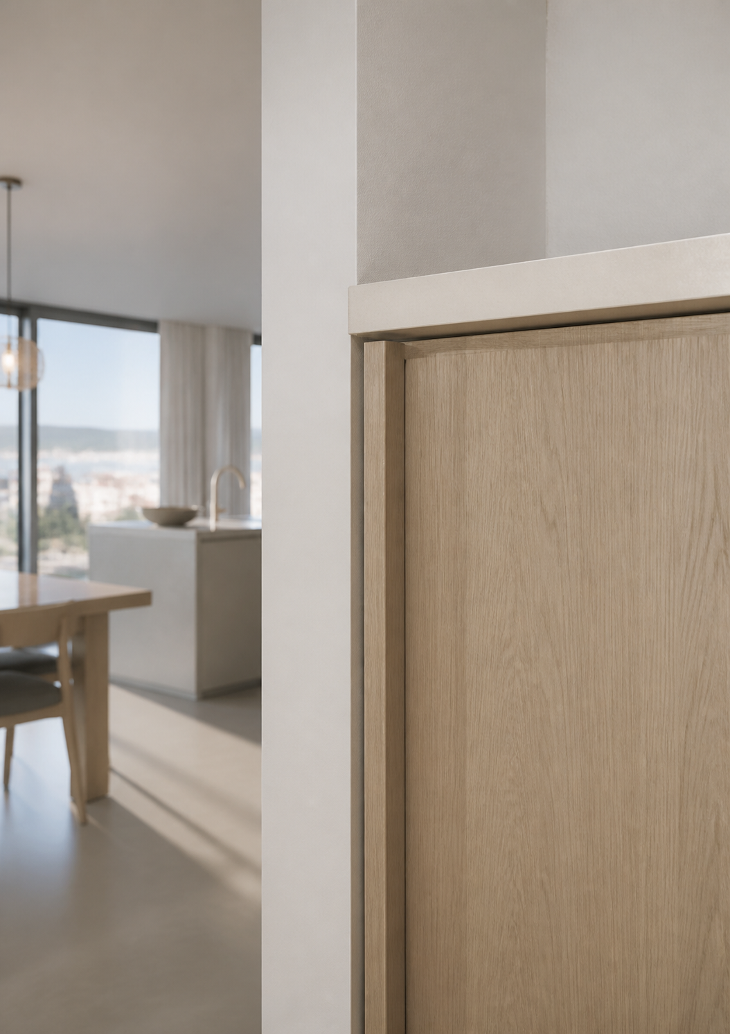 Fadior Grotto Wine Cabinet Suite with Nimbus Cask Pilaster — close-up of stainless steel finish and hardware detail