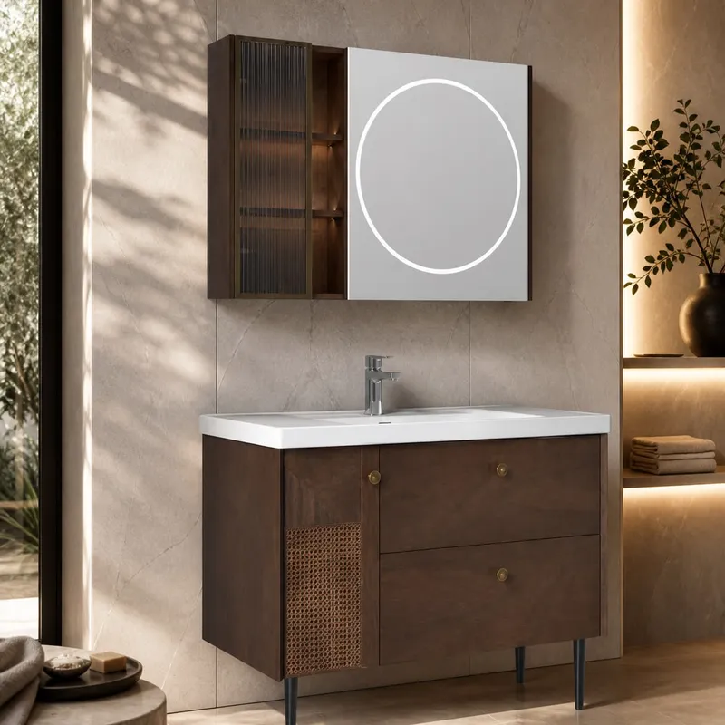 Smart-Mirror Drawer-Door Vanity 1000×485×600 mm