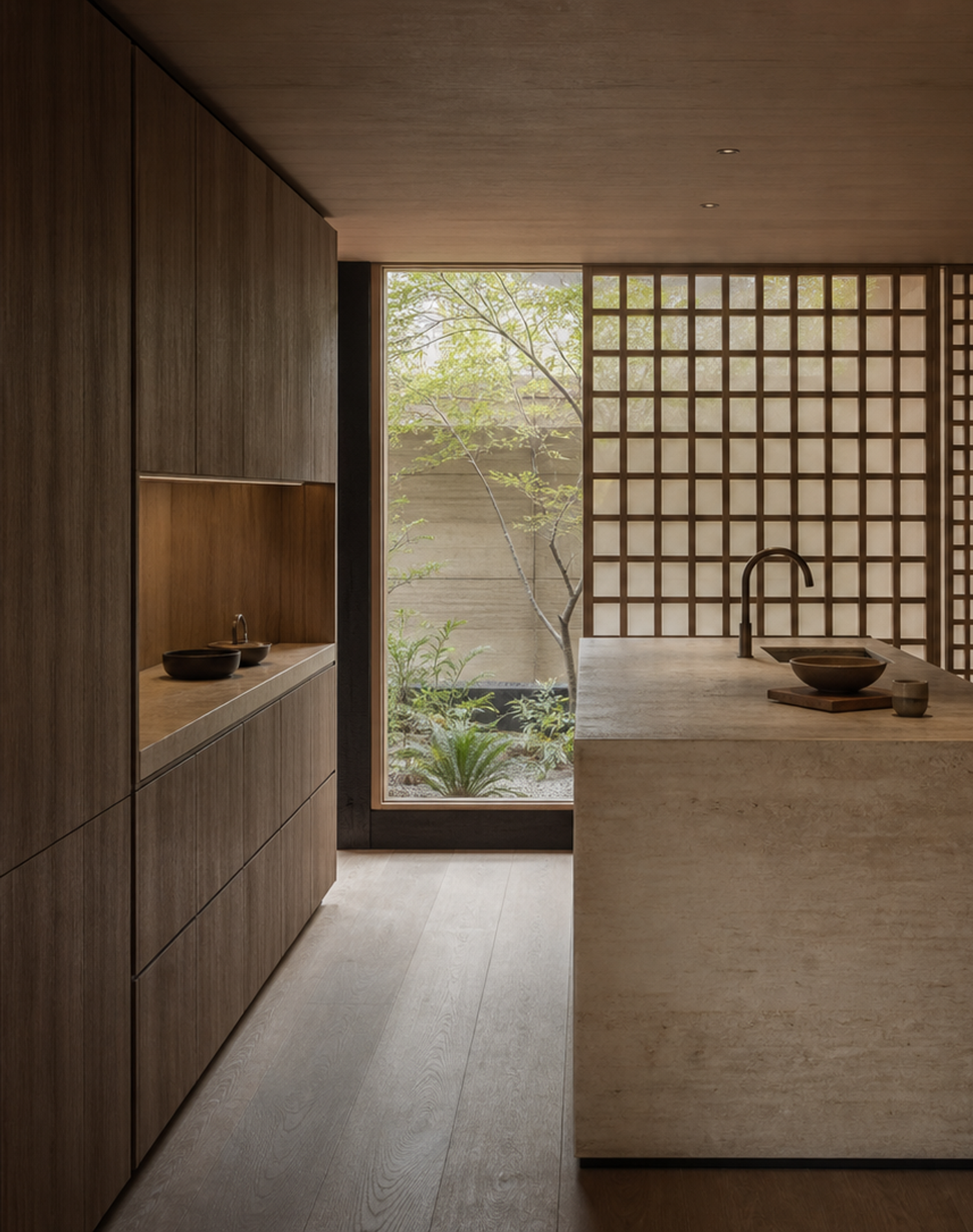Fadior Solace Kitchen Suite with Breakfast Niche Galley — interior room context showing cabinet integration