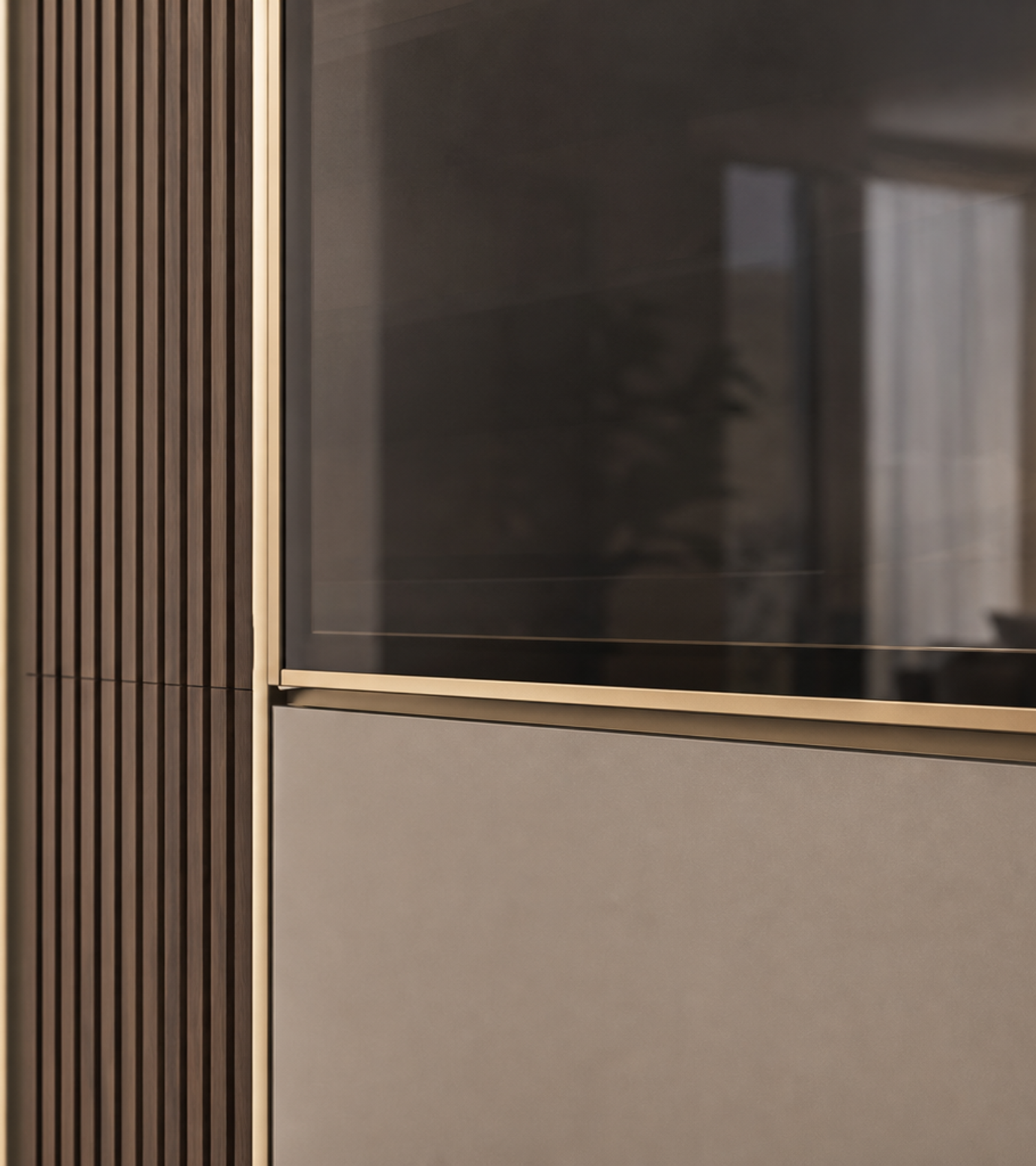Fadior Estuary Wine Cabinet Suite with Precision Cellar Wall — close-up of stainless steel finish and hardware detail