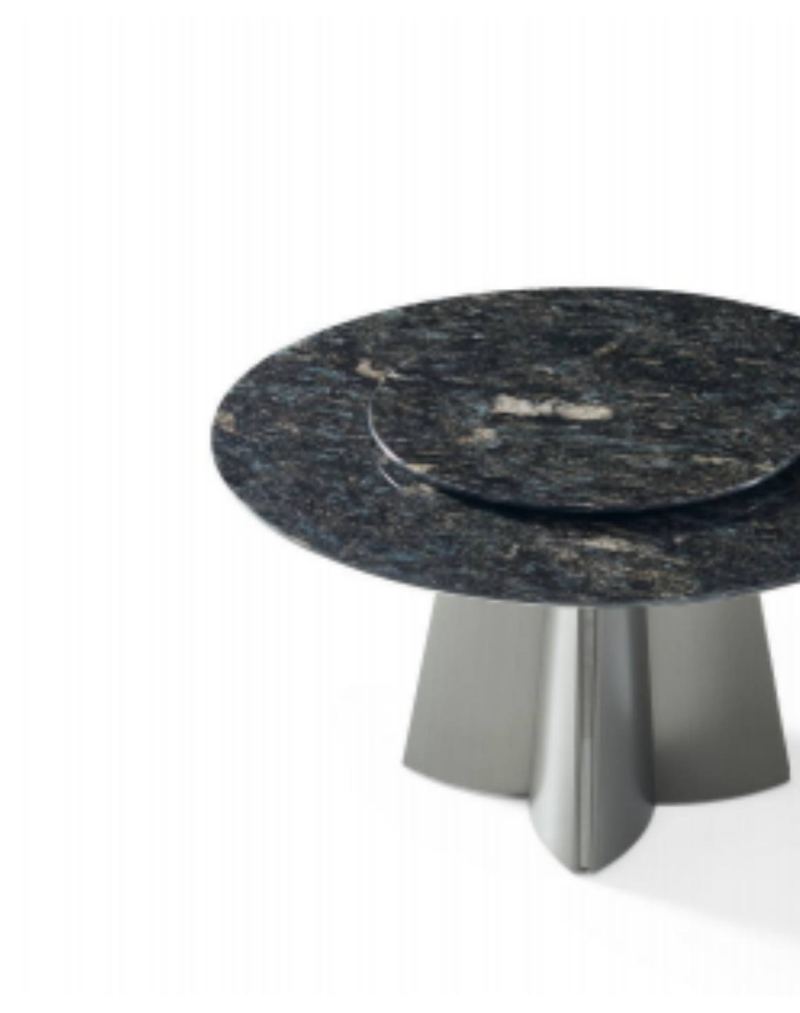 Stone-Top Marble Dining Table φ135+φ90 转盘 product photo for FADIOR HOME shop