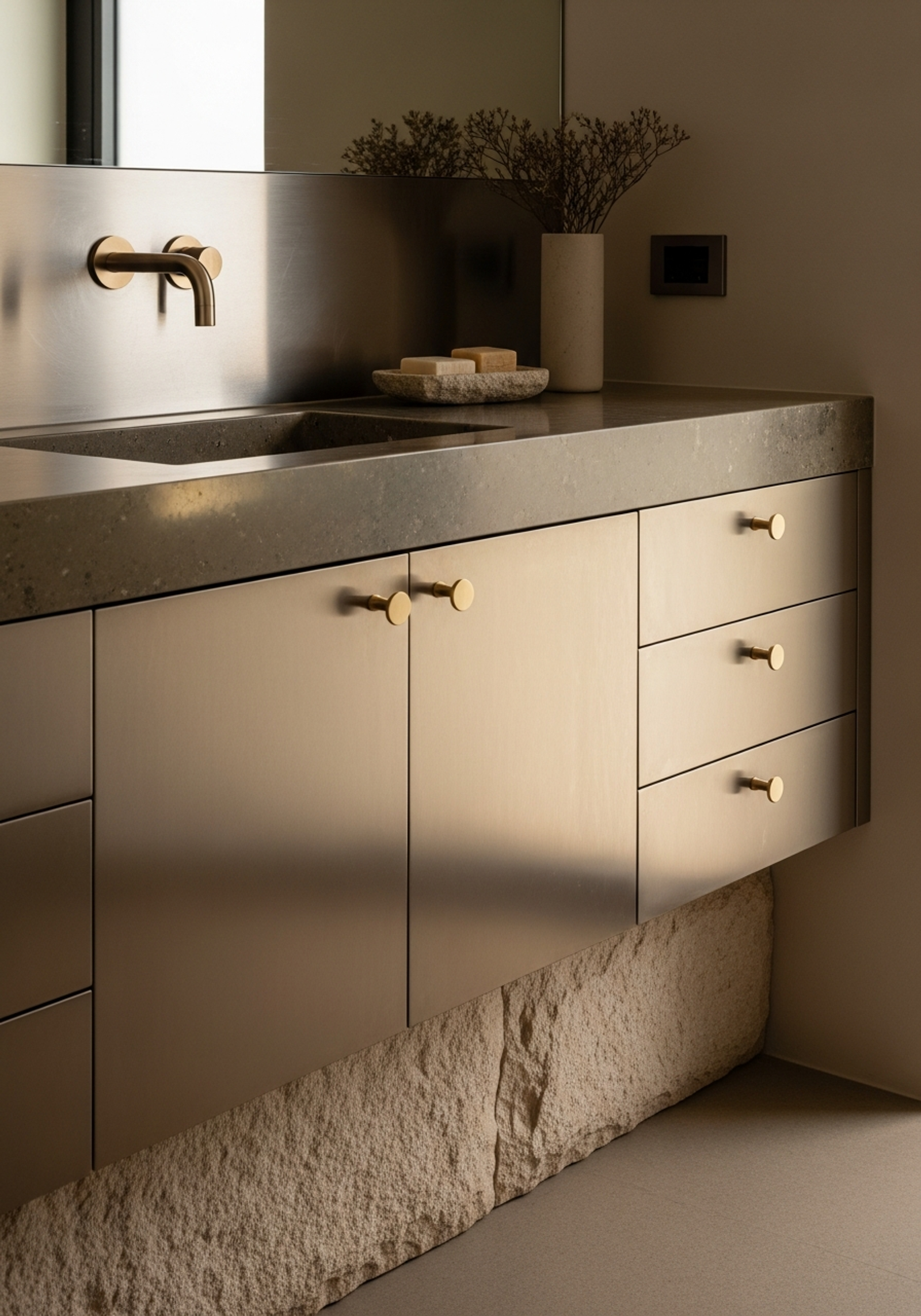 Fadior Cape Town Mountain Villa — bathroom vanity with premium material integration