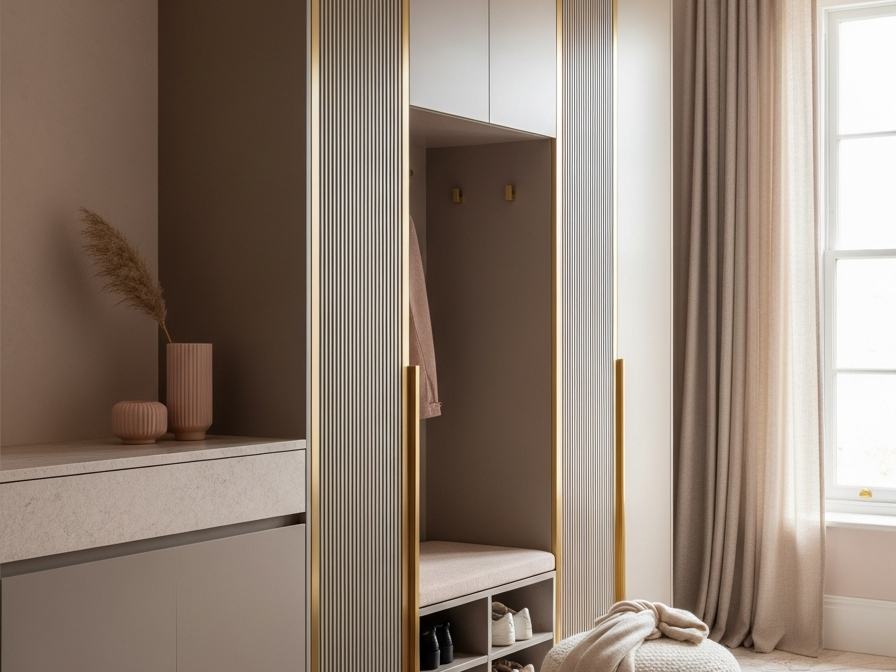 Fadior Archetype Shoe Wardrobe — 304 stainless steel entryway system, front view