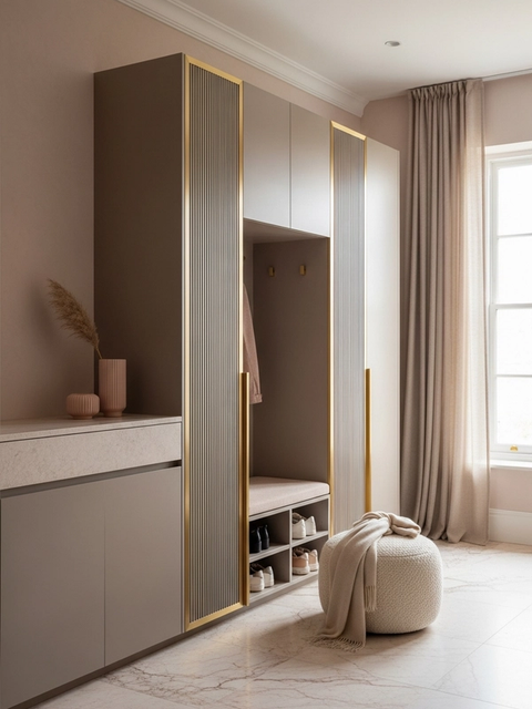 Fadior Archetype Shoe Wardrobe — 304 stainless steel entryway system, front view