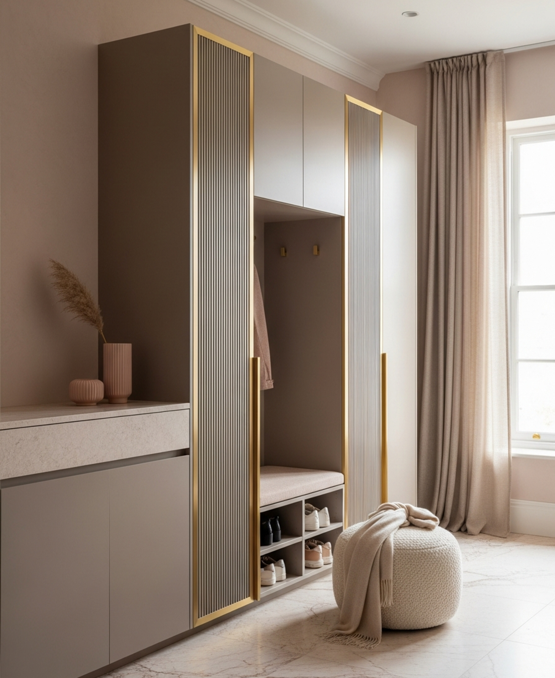 Fadior Archetype Shoe Wardrobe — 304 stainless steel entryway system, front view