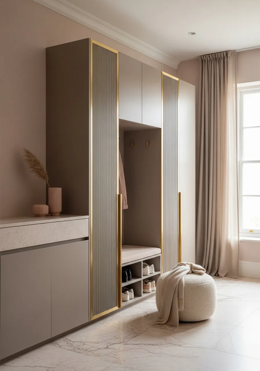 Fadior Archetype Shoe Wardrobe — 304 stainless steel entryway system, front view