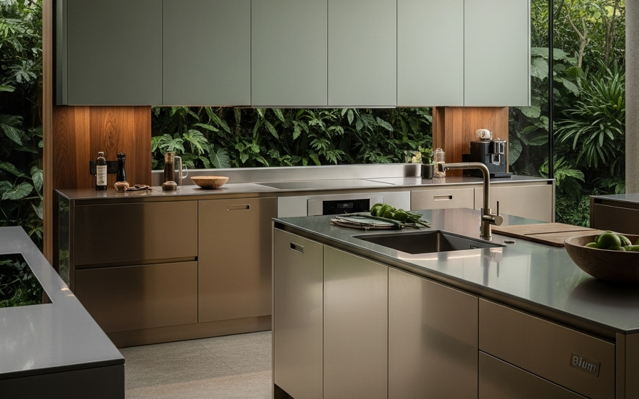 Fadior Singapore Hillside Villa — 304 stainless steel kitchen system, architectural view