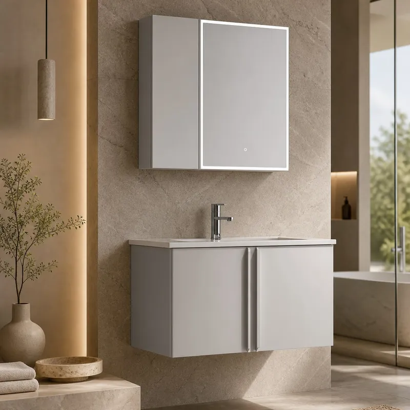 Smart-Mirror Metal Door Vanity 900×491×470 mm