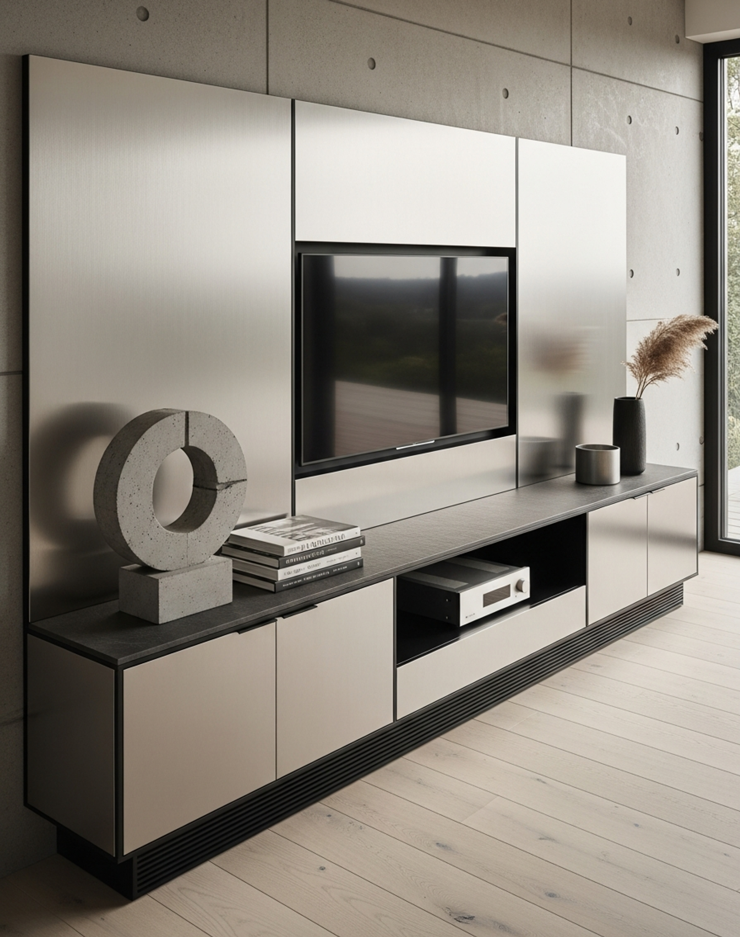 Fadior Essence Living Room Suite — interior room context showing cabinet integration