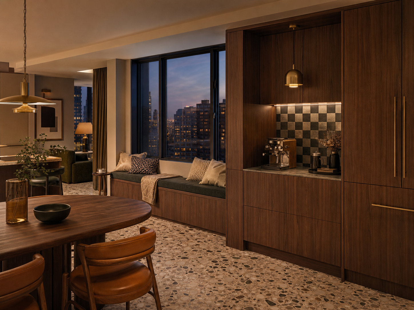 Fadior Solace Kitchen Suite with Window Seat Coffee Bar — interior room context showing cabinet integration