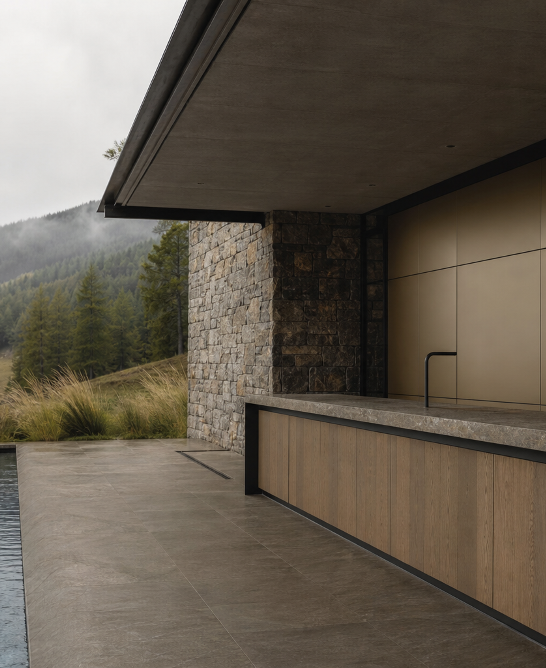 Fadior Continuum Spectral Champagne Prep Wall — 304 stainless steel kitchen system, front view