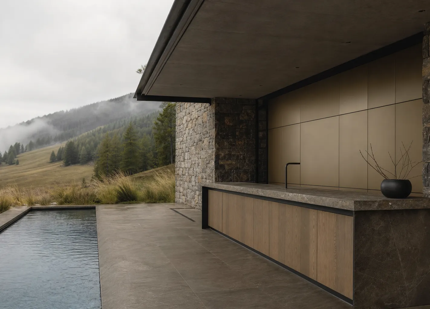 Fadior Continuum Spectral Champagne Prep Wall — 304 stainless steel kitchen system, front view