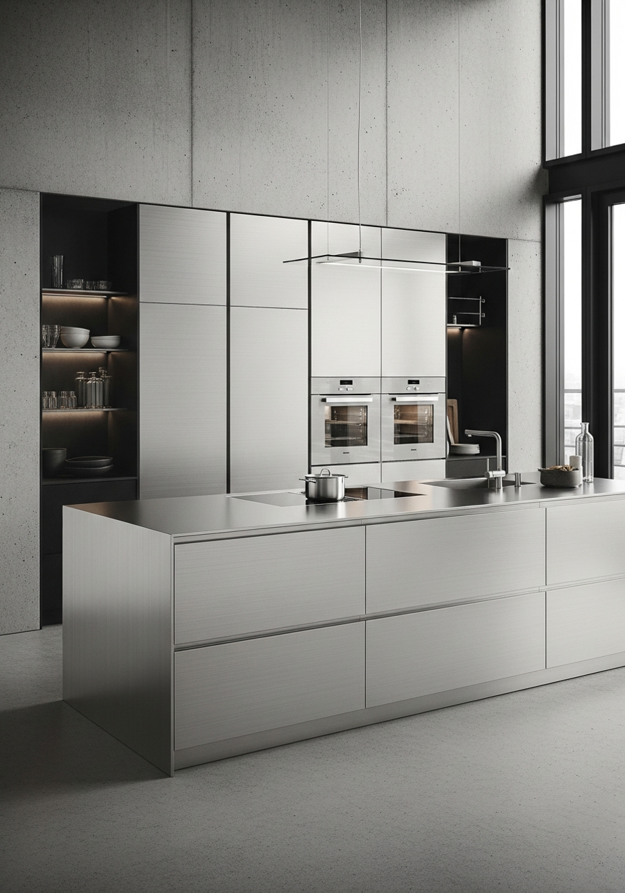 Fadior Abyss Kitchen Suite — 304 stainless steel kitchen system, front view