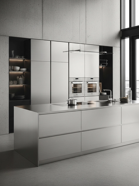 Fadior Abyss Kitchen Suite — 304 stainless steel kitchen system, front view
