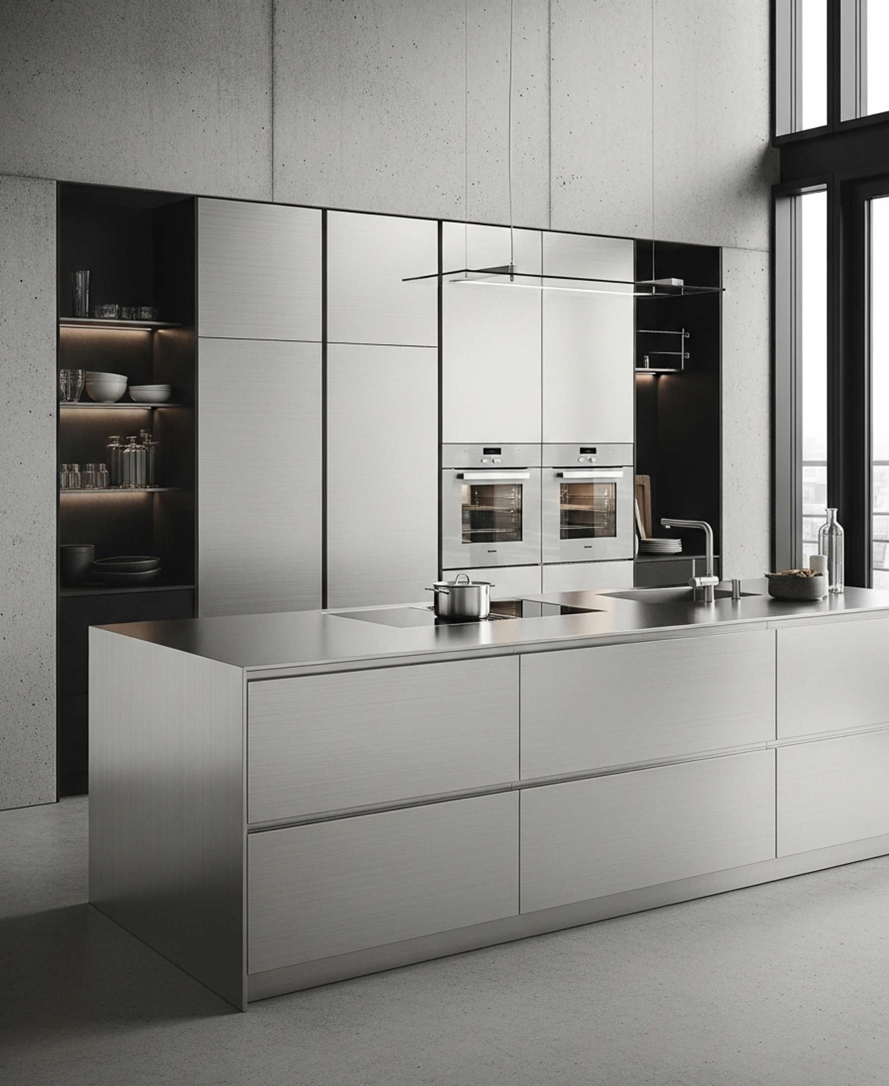 Fadior Abyss Kitchen Suite — 304 stainless steel kitchen system, front view