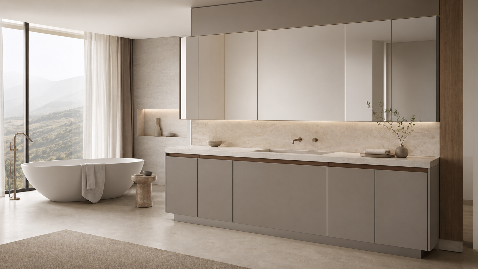 Suite de Baño y Tocador Alcove con Repisa de Lavabo Porcelain Halo estudio de adaptación