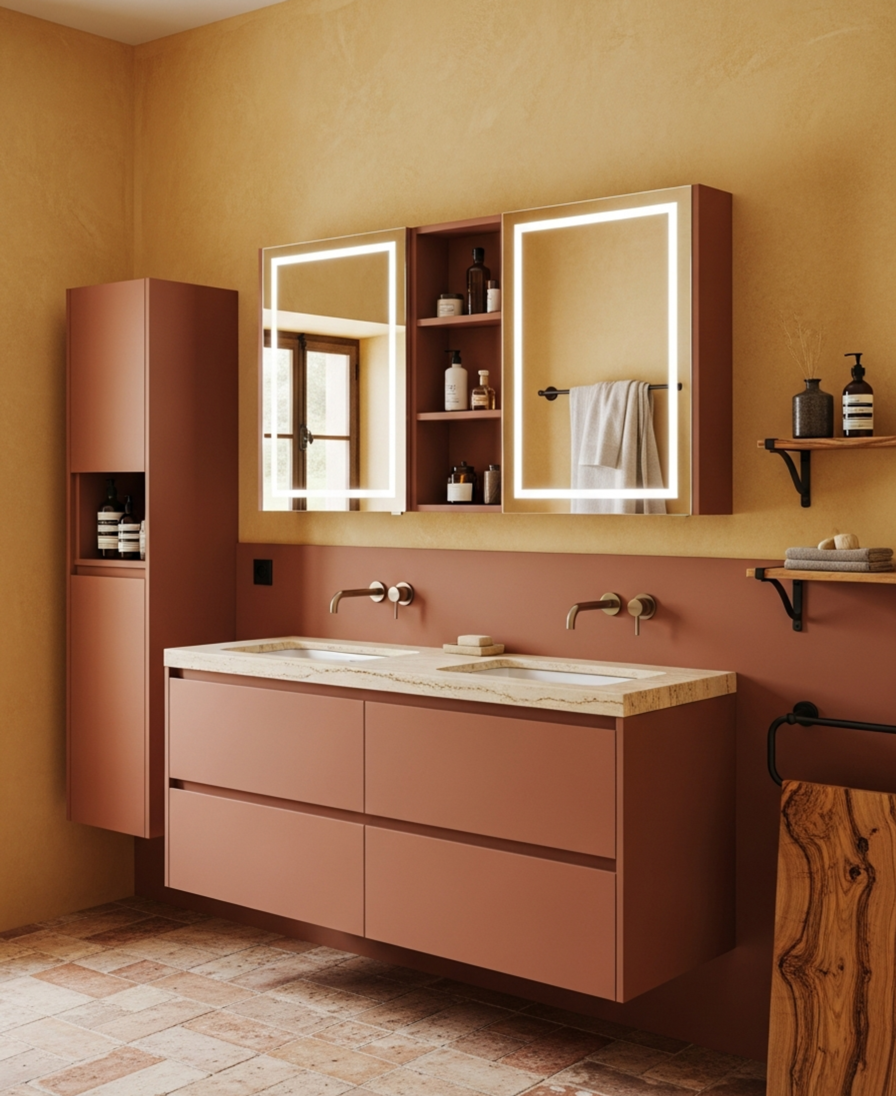 Fadior Acqua Bath and Vanity Suite — 304 stainless steel bath and vanity system, front view