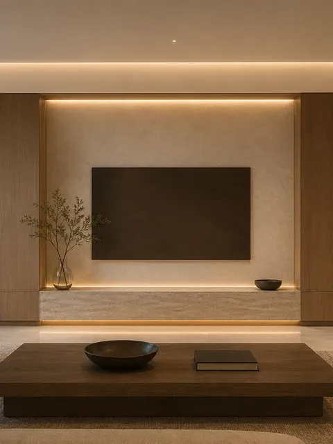 Suite de Salón Patina con Pared Multimedia de Hogar Mineral