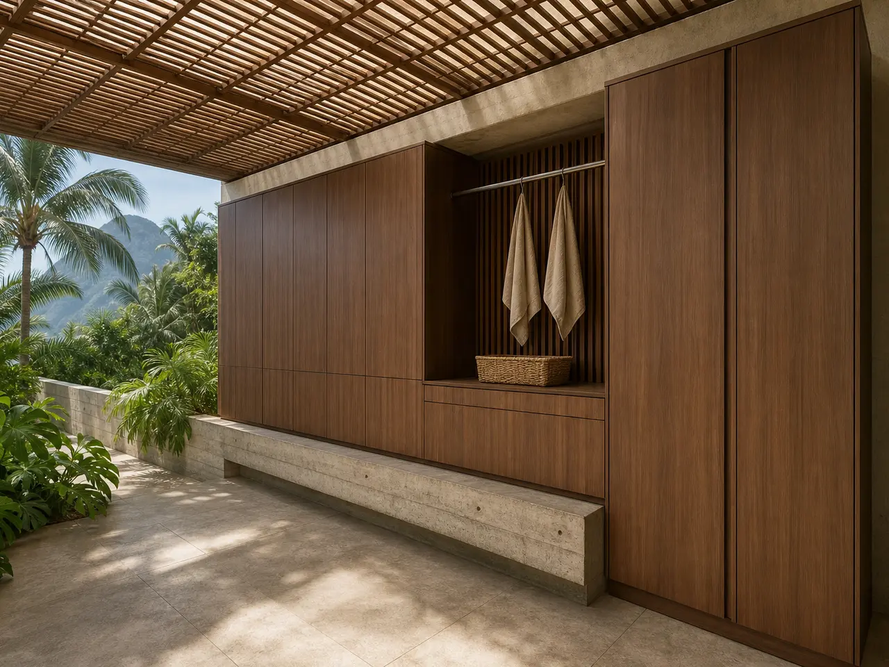 Fadior Cannes Balcony Suite with Canopy Drying Cabinet - 304 stainless steel balcony cabinetry for humidity, laundry overflow, utility storage, and semi-outdoor residential use