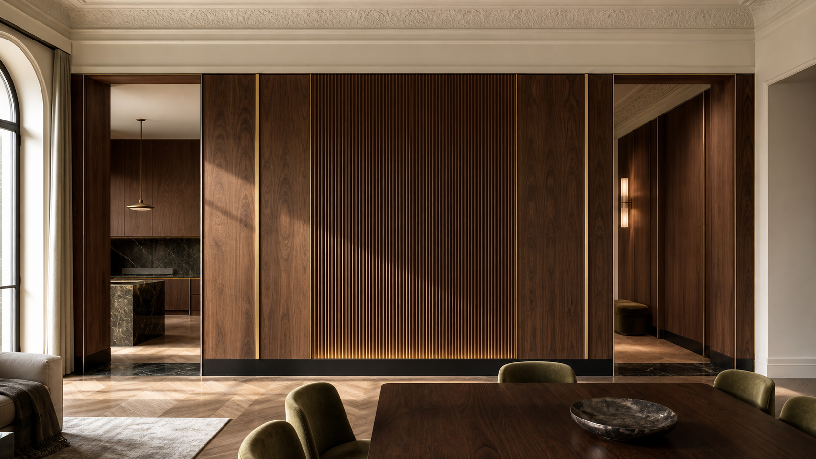 Suite de Paneles de Pared Miroir con Cinta Acústica Cove estudio de adaptación