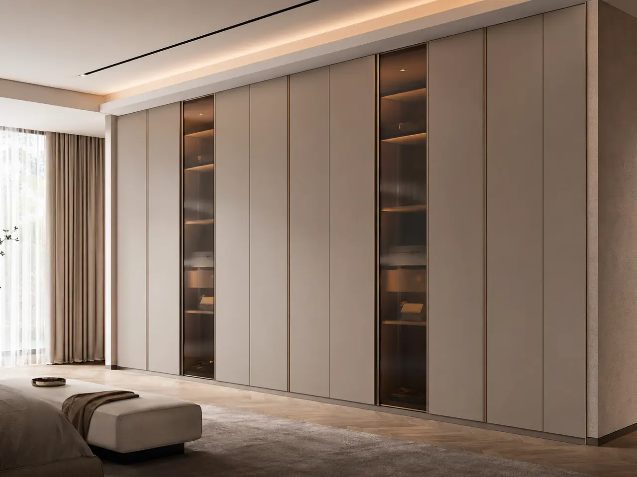 Fadior Lumiere Wardrobe Suite with Soft Glow Dressing Gallery - custom 304 stainless steel wardrobe or walk-in closet with lighting, hanging, drawer storage, and residential finishes