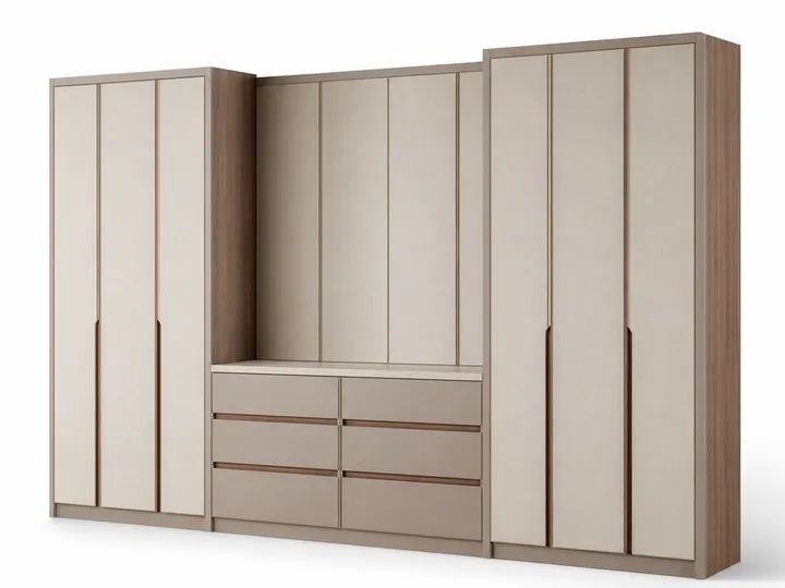 Fadior Lumiere Wardrobe Suite with Travel Packing Wall — 304 stainless steel wardrobe system, front view