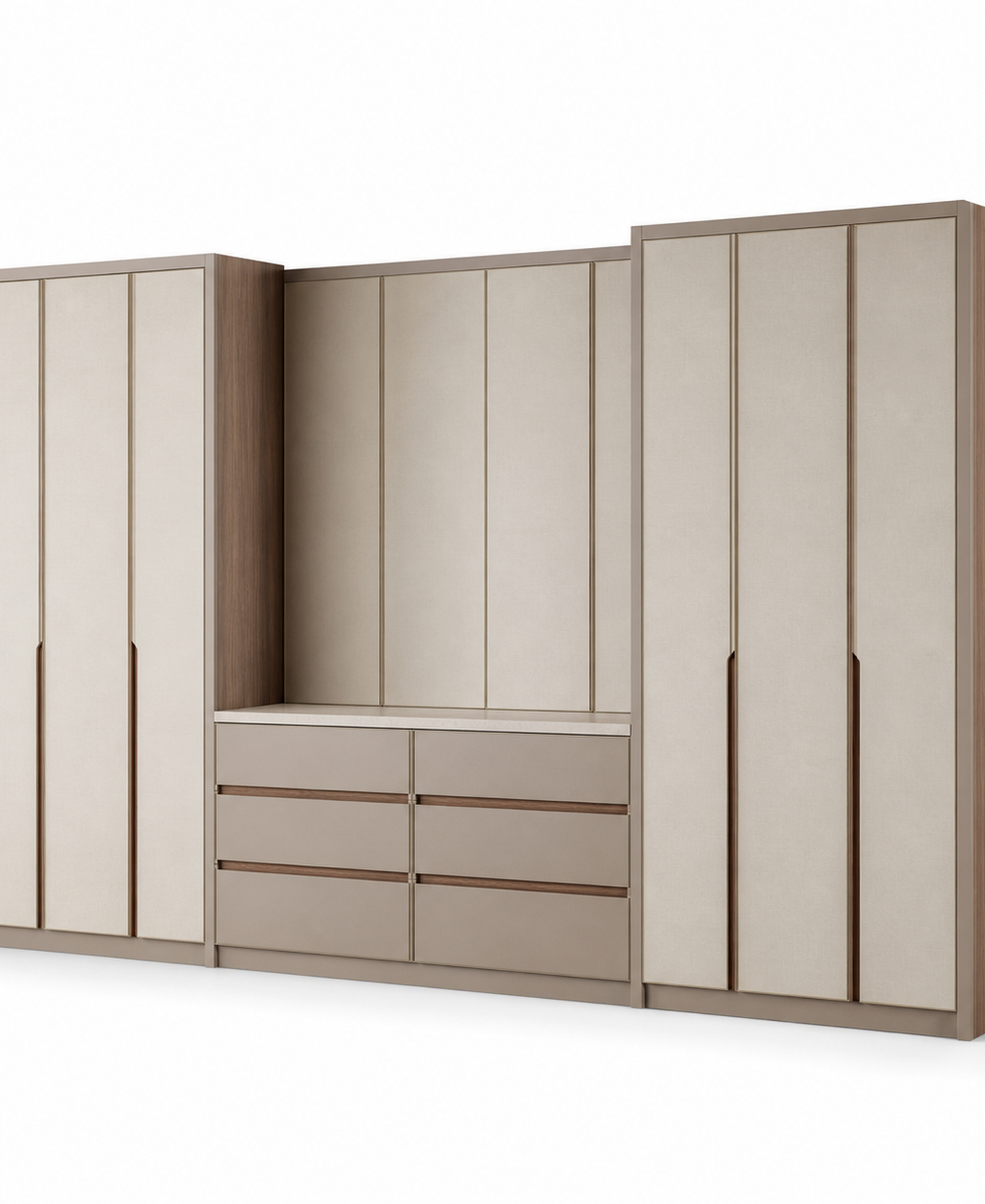 Fadior Lumiere Wardrobe Suite with Travel Packing Wall — 304 stainless steel wardrobe system, front view