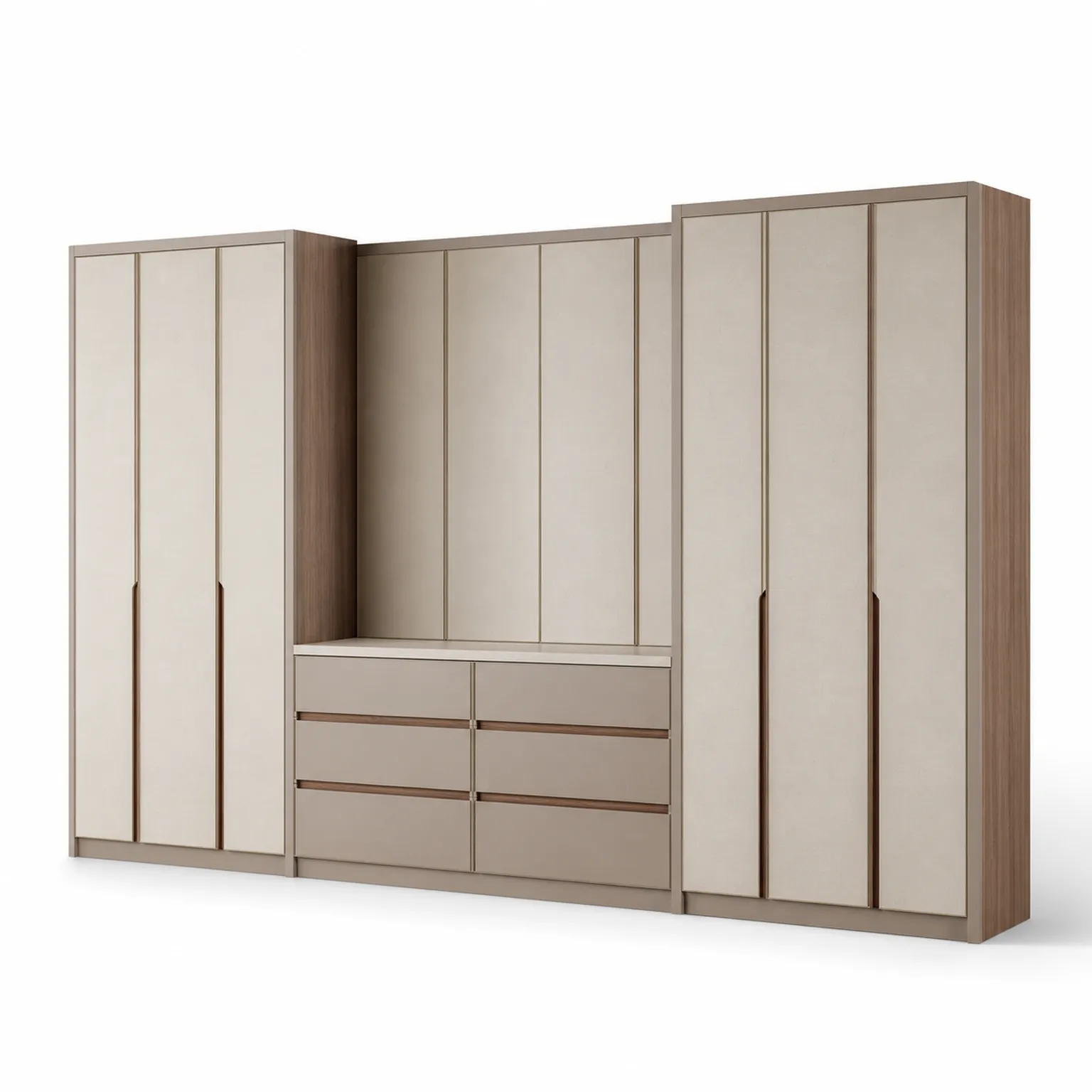 Fadior Lumiere Wardrobe Suite with Travel Packing Wall — 304 stainless steel wardrobe system, front view