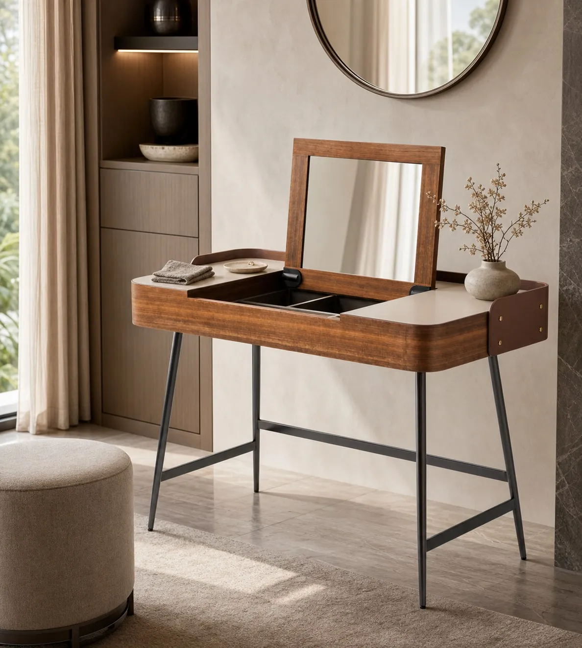 Eucalyptus and Saddle Leather Dressing Table