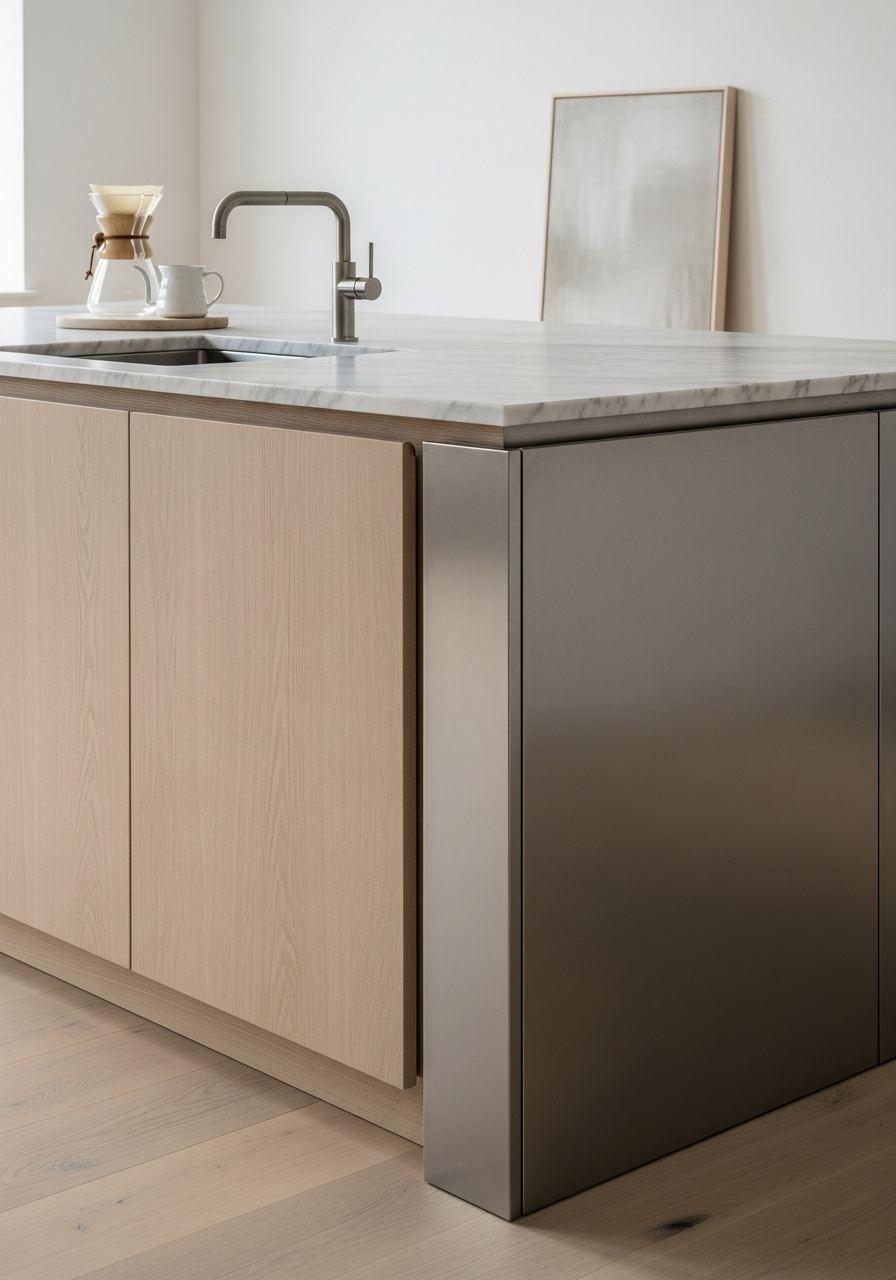 Fadior Abyss Kitchen Suite — close-up of stainless steel finish and hardware detail