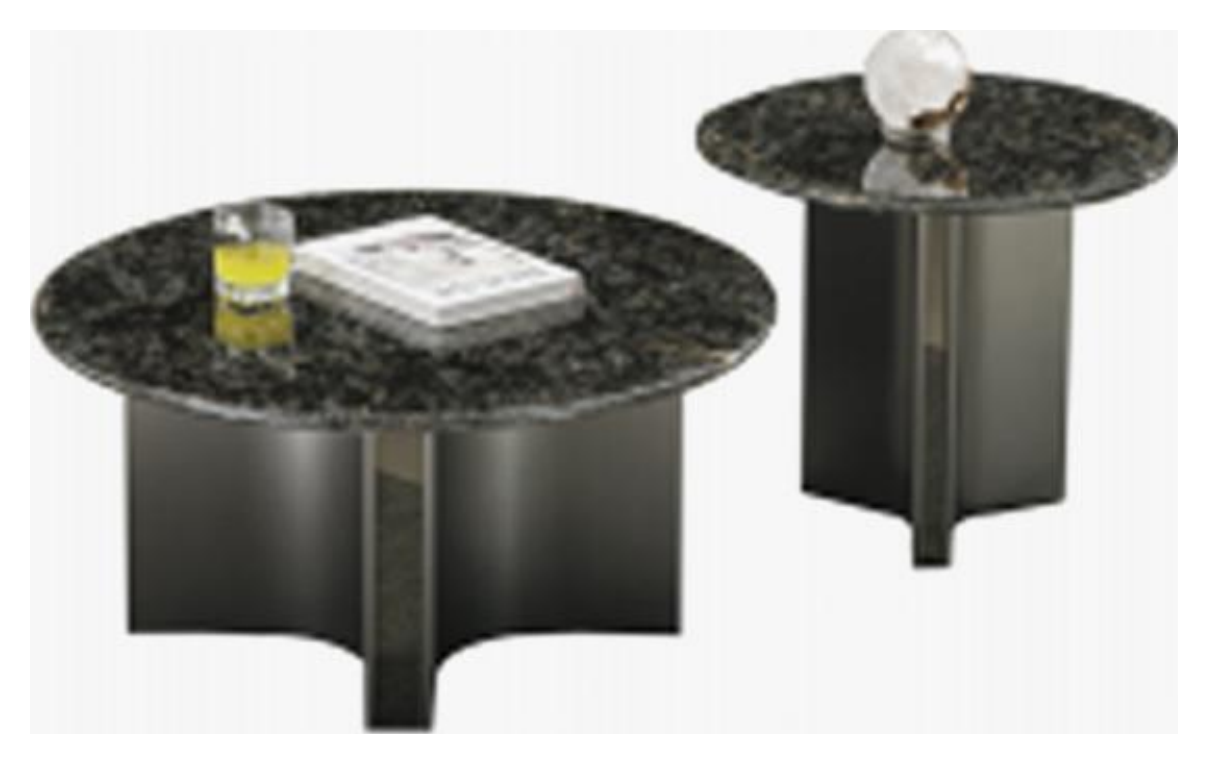 Stone-Top Coffee Table 茶几φ90CM 边几φ55CM product photo for FADIOR HOME shop